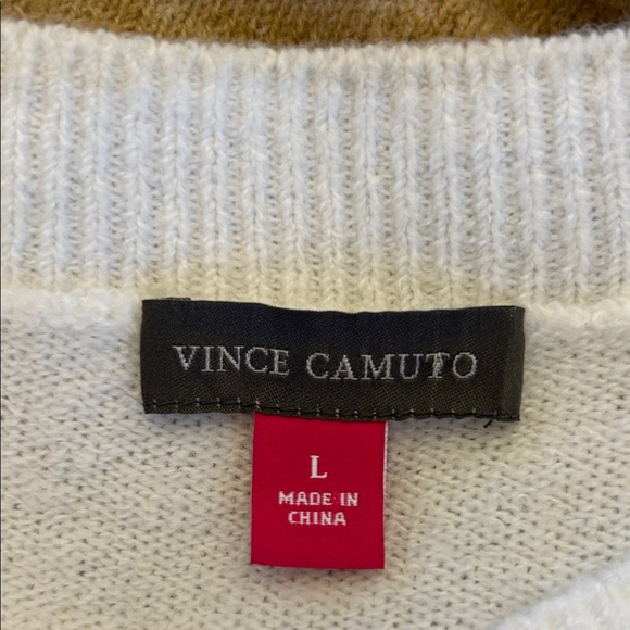 Vince Camuto Two-Tone Cream and Tan Women's Sweater Size L EUC - Picture 4 of 5